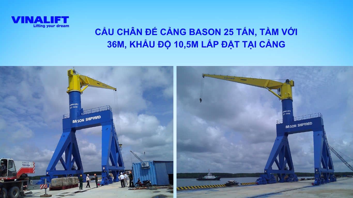 Cẩu chân đế cảng Bason 25 tấn