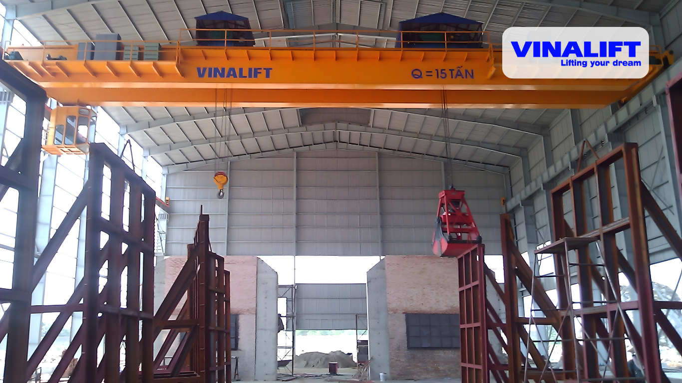 Cầu trục dầm đôi 15 tấn trong nhà xưởng_Vinalift