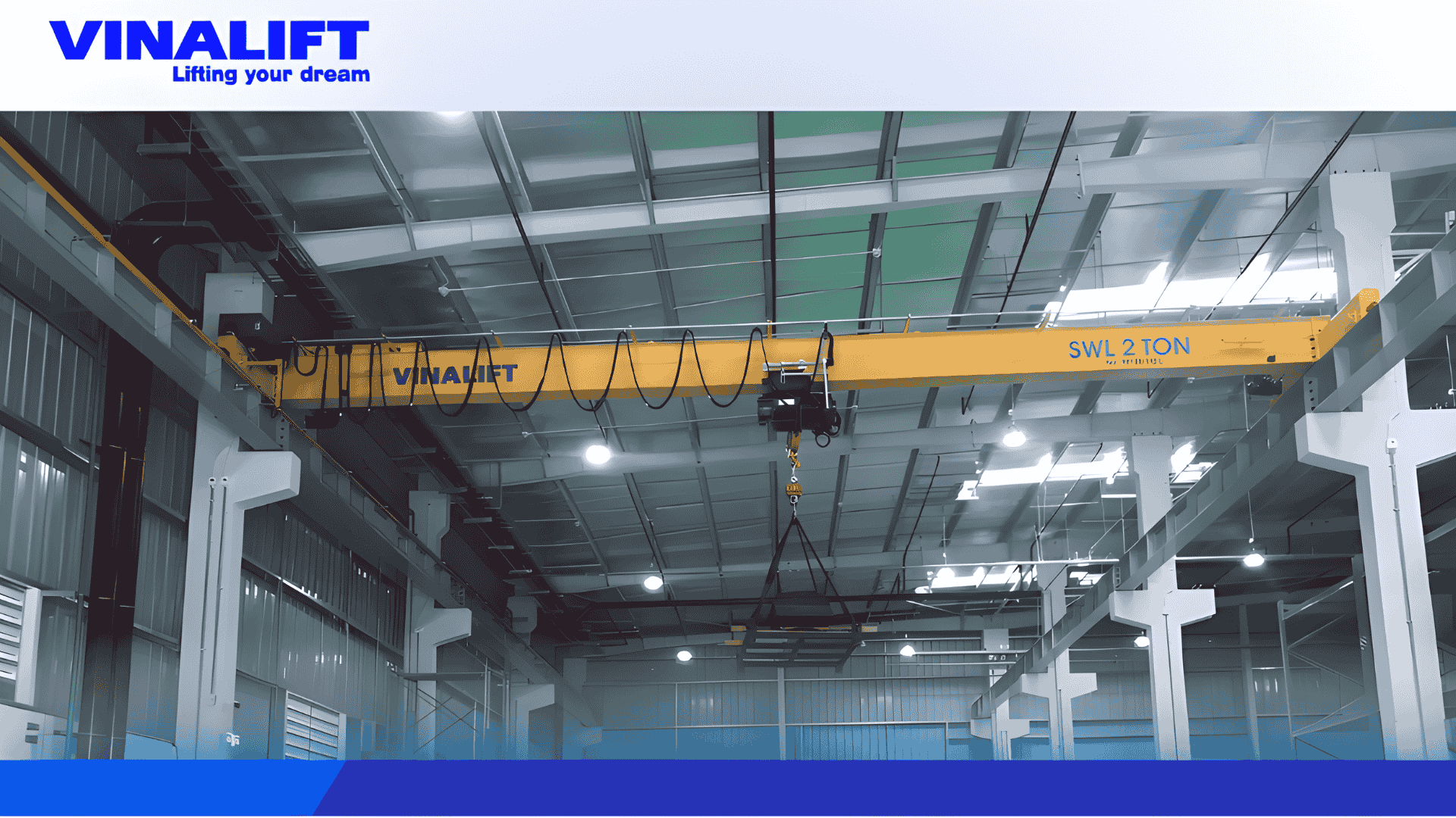 Cầu trục một dầm trong nhà xưởng