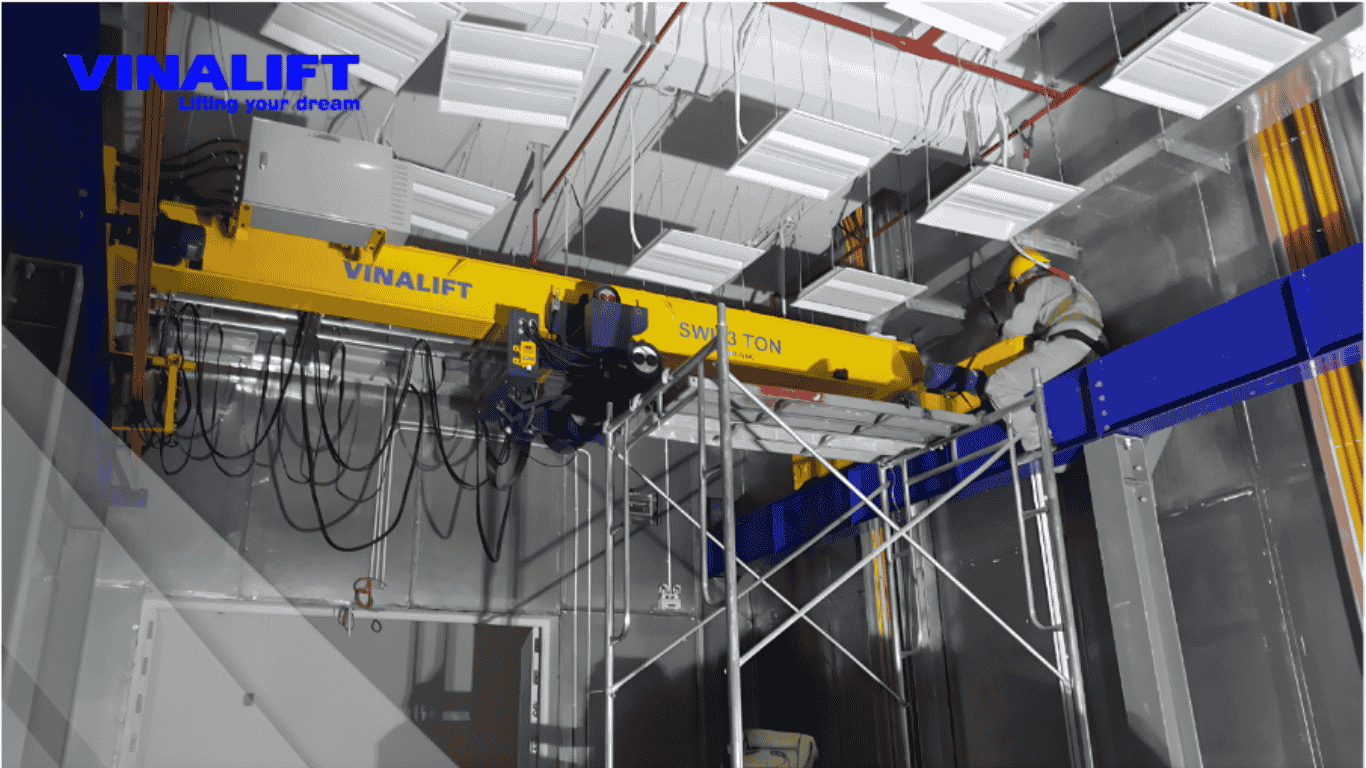 Cầu trục một dầm trong nhà xưởng.