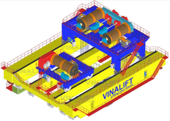 Bản vẽ 3D Cầu trục nạp liệu do VINALIFT thực hiện