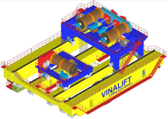 Bản vẽ 3D Cầu trục nạp liệu do VINALIFT thực hiện
