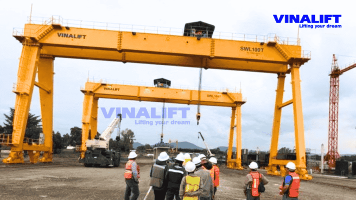 Cổng trục dầm đôi 100 tấn